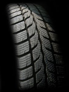 Tire treads close up
